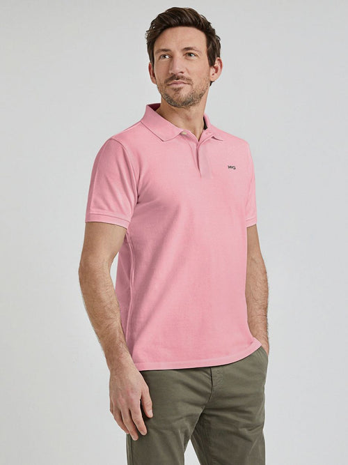 Piqué polo roze