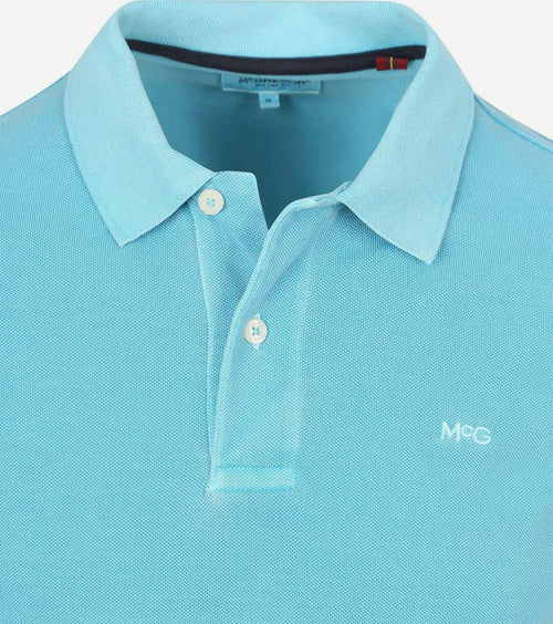 Piqué polo aqua blauw