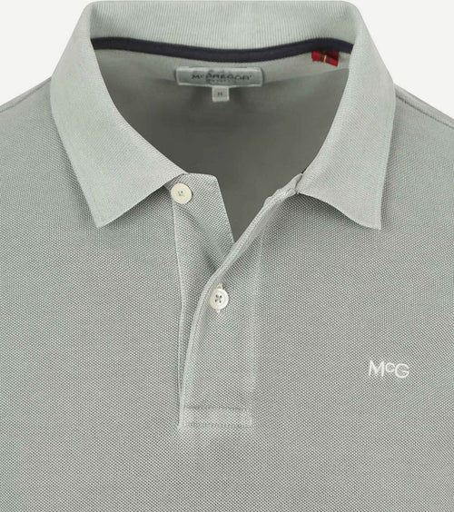 Piqué polo grijs groen