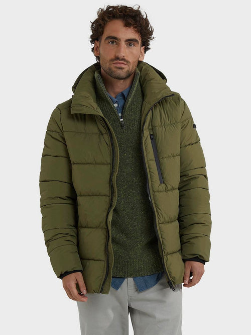 Jas hooded puffer groen