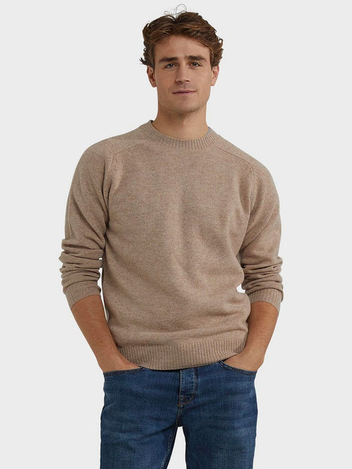 Trui lamswol melange sand