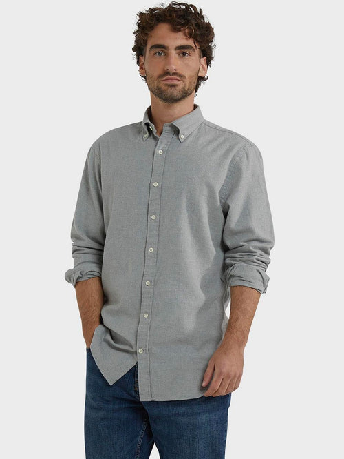 Overhemd flanel melange grijs