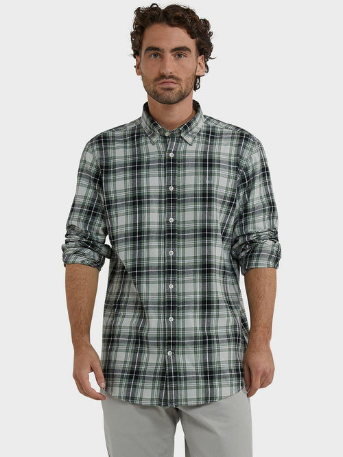 Overhemd flanel ruiten groen