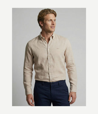 Overhemd cotton linen ecru