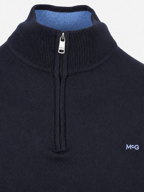 halve rits trui donkerblauw
