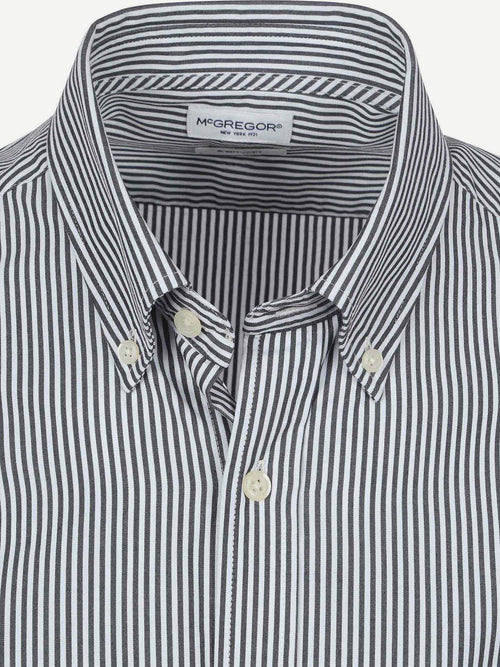 Overhemd poplin streep donkerblauw