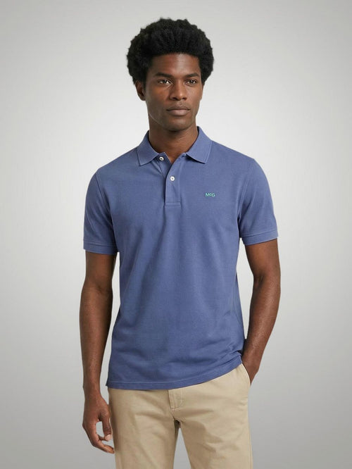 Piqué polo indigo