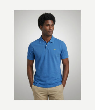 Piqué polo kobalt blauw