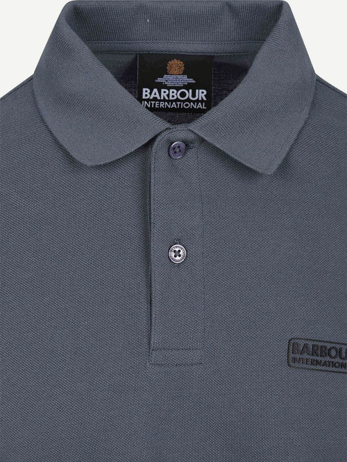 International longsleeve piqué poloshirt washed charcoal