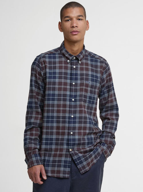 Fortrose overhemd tartan donkerblauw bruin