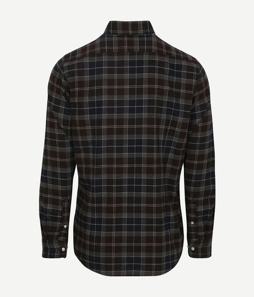 Barbour fortrose overhemd tartan donkerblauw bruin