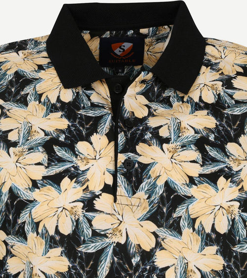 Polo bloemen donkerblauw donkerblauw