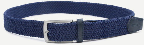 Suitable geweven riem donkerblauw