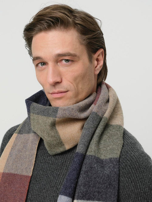 Profuomo sjaal wol ruiten multicolour