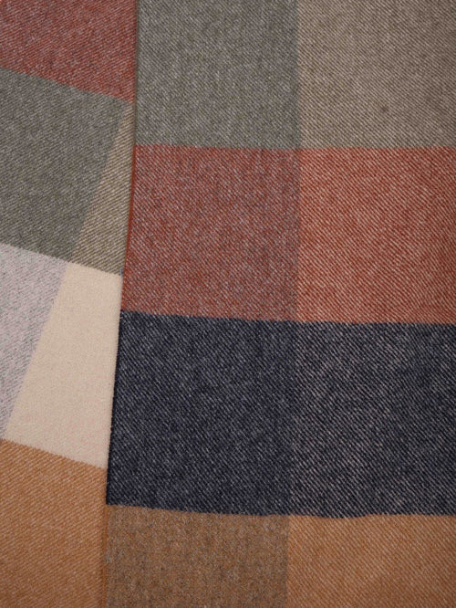 Sjaal lamswol ruiten multicolour