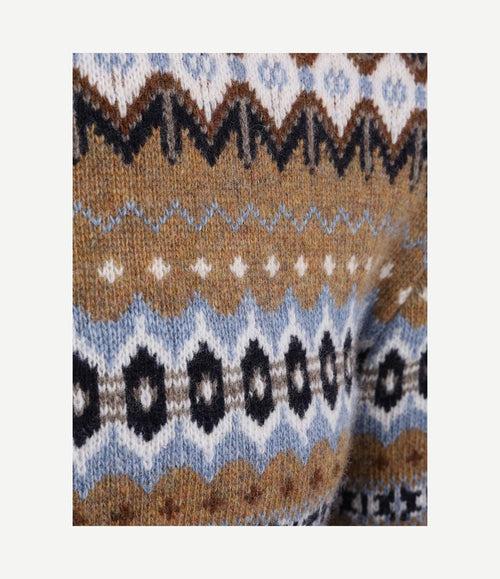 Fairisle trui wol camel