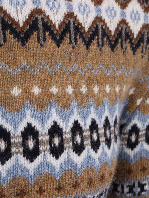 Fairisle trui wol camel