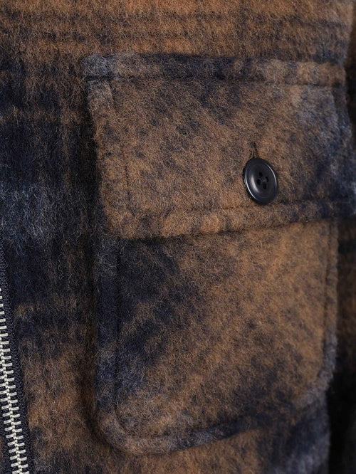 International overshirt oswald donkerblauw camel