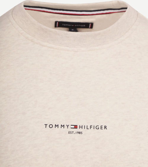 Sweater logo tipped greige