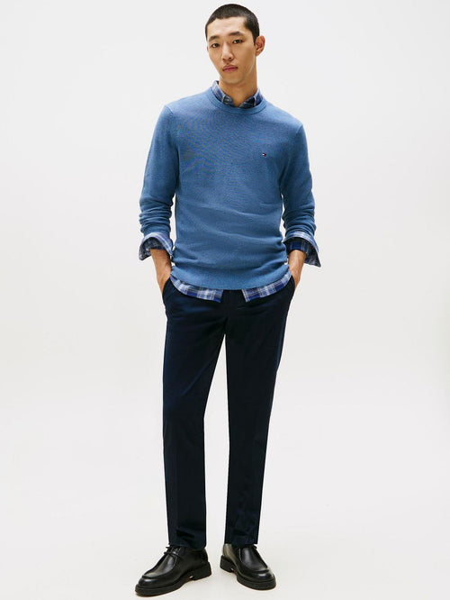 Tommy Hilfiger structure trui blauw | Regular-fit