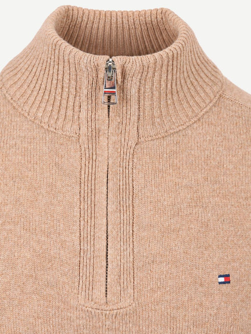 Pullover halfzip lambswool safari canvas heather