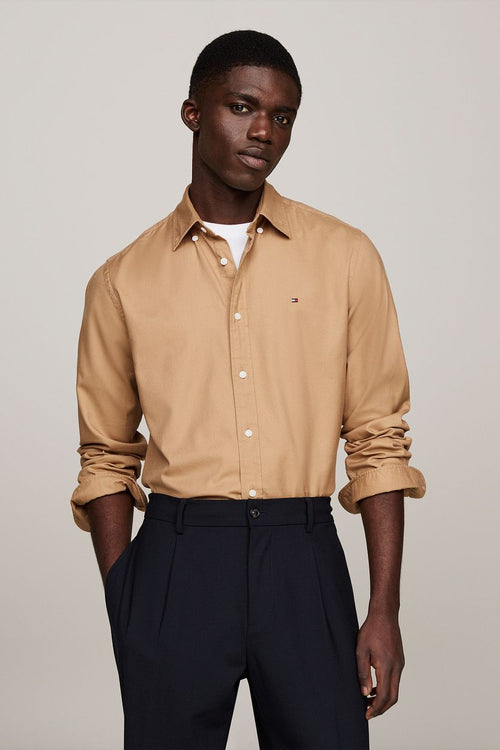Overhemd brushed beige
