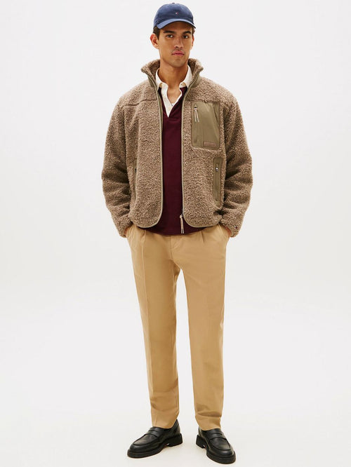 Vest teddy fleece taupe