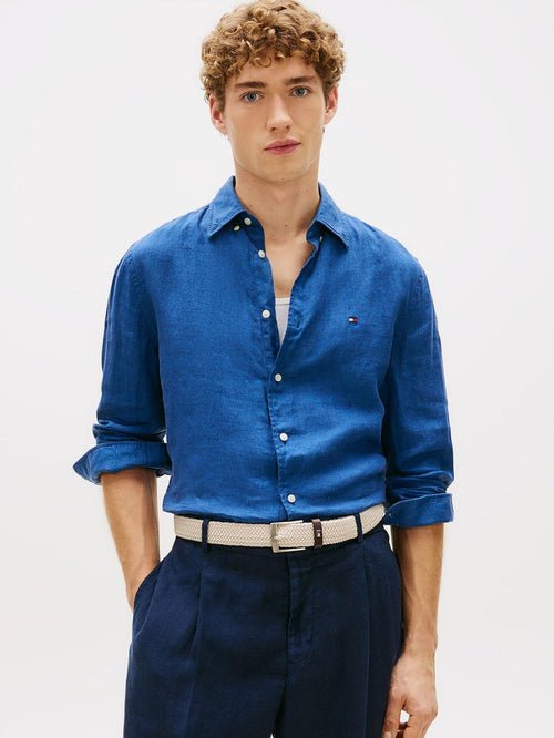 Overhemd linnen indigo