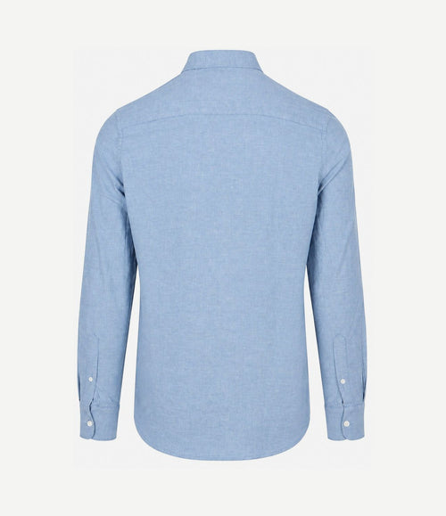 Overhemd bd barn twill blauw