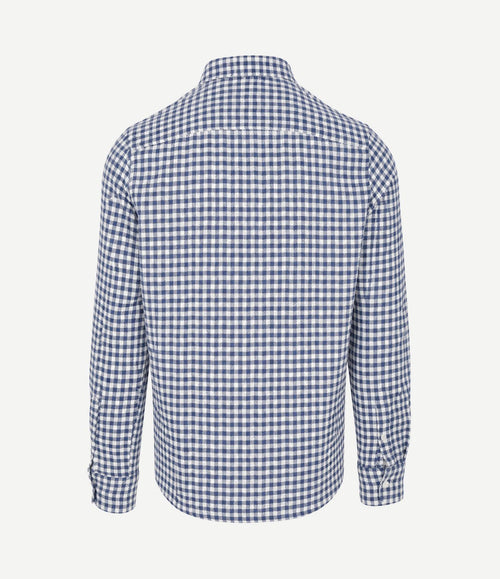 Overhemd bd coarse heavy flannel blauw