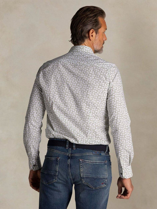 Shirt oban poplin bloemenprint groen