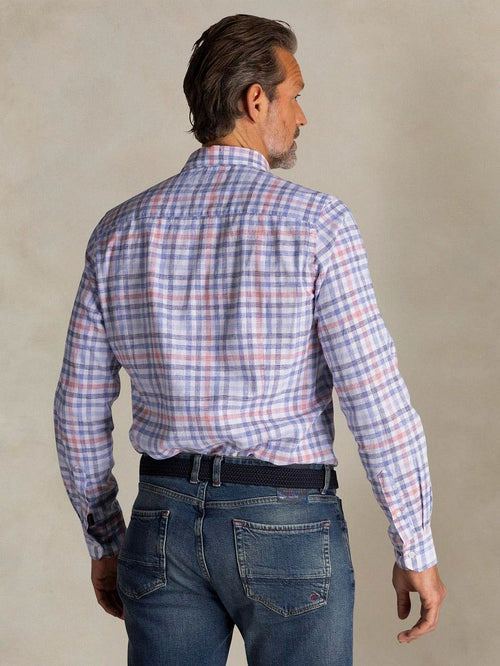 Shirt picton linnen blend ruit multicolour