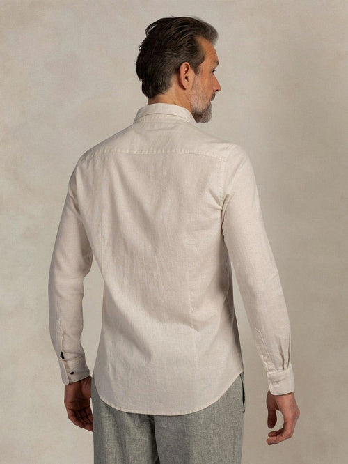Shirt linnen blend beige