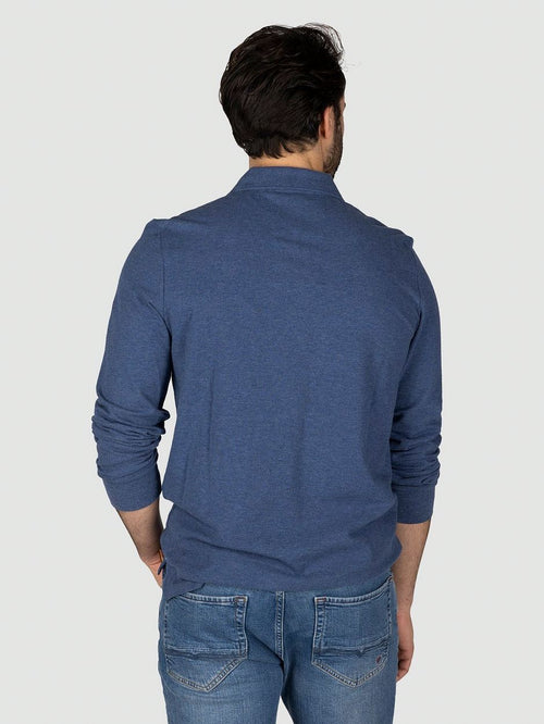 NZA longsleeve polo marshall dusk donkerblauw | Regular-fit