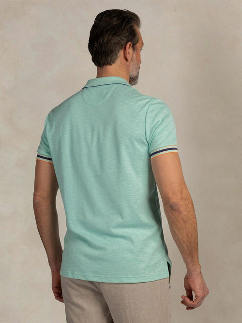 Polo bay jacquard mist groen
