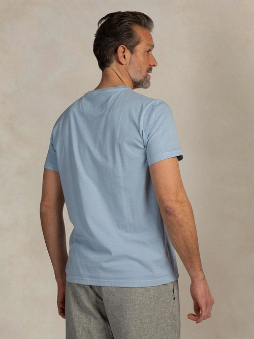 T-shirt faded logo sky blue