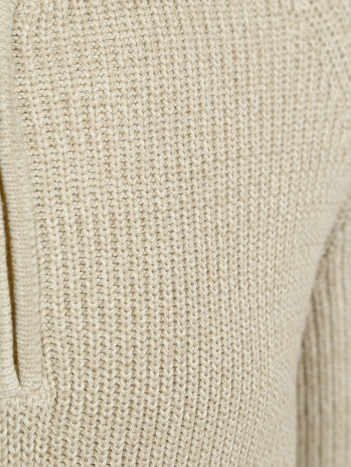 halve rits trui drake warm beige