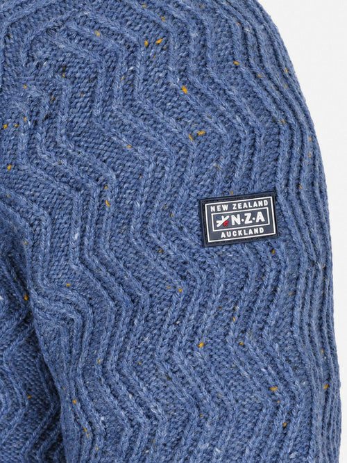 halve rits swirl kymara naps knit melange blue
