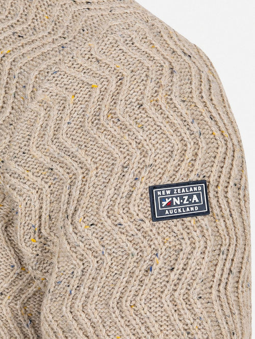 halve rits swirl kymara naps knit melange beige