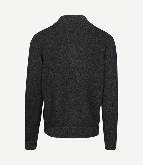 halve rits trui christopher melange donkerblauw