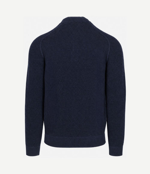 halve rits slub knit Oxford donkerblauw