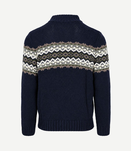 Pullover nordic wool blend donkerblauw