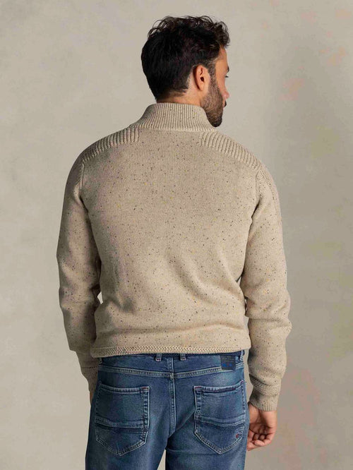 Pullover mocker conor melange warm beige