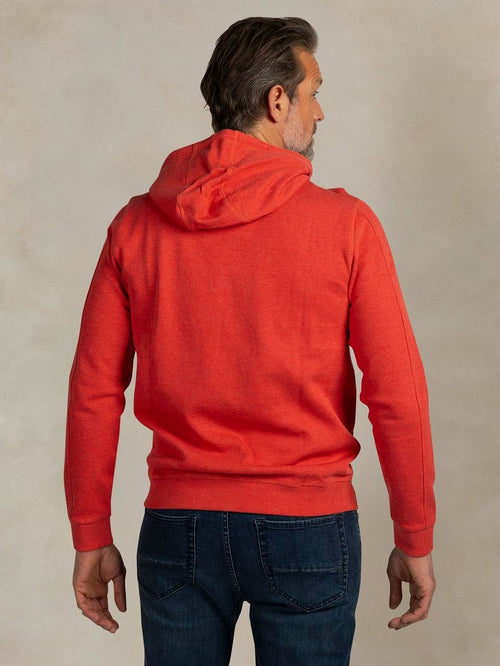 Hoodie french rib garment washed red
