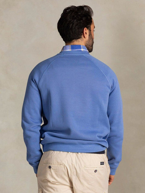 Sweater french rib logo blauw