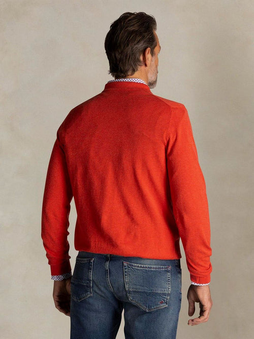 Longsleeve knitted polo rood