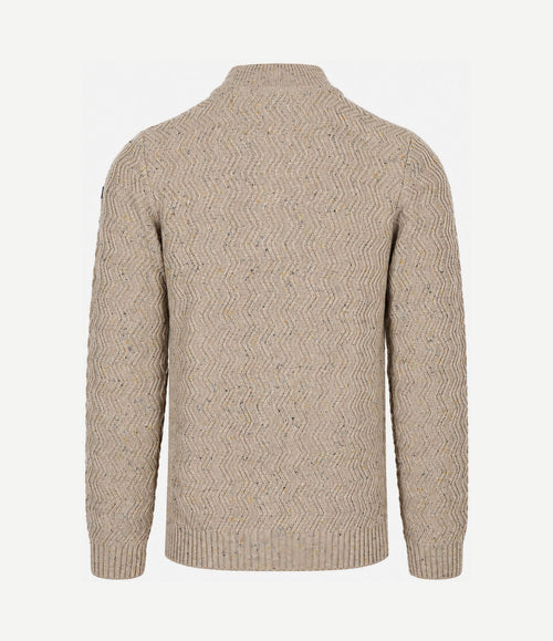 halve rits swirl kymara naps knit melange beige