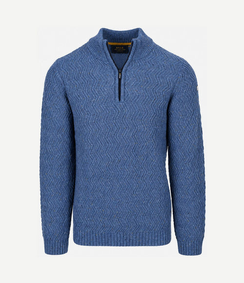 halve rits swirl kymara naps knit melange blue