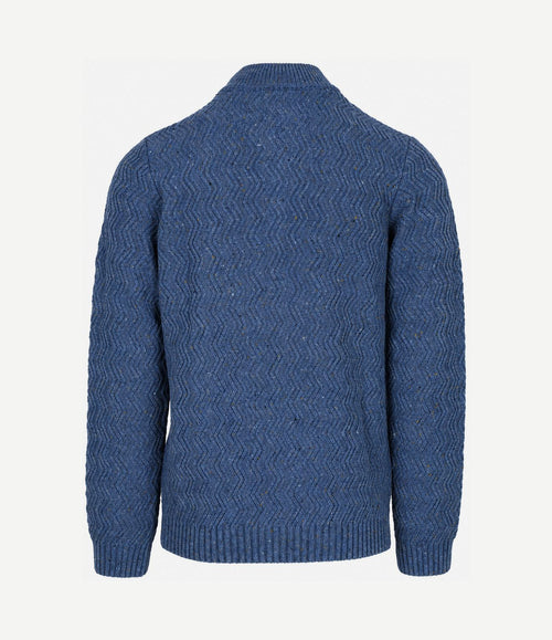 halve rits swirl kymara naps knit melange blue
