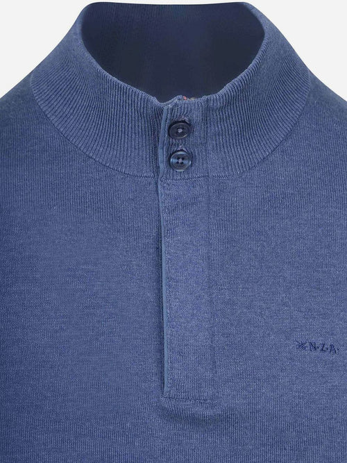 halve rits trui akar melange spring blue